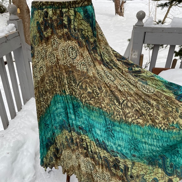 CHICOS Silk Boho Crinkle Skirt - Picture 11 of 12